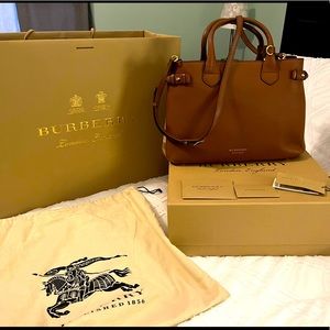 Classic Brown Leather Burberry Handbag